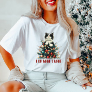 Je fais ce que je veux Chat de Noël T-Shirt