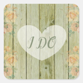 Je fais Rustic Wood Rose Stickers Mariage Floral