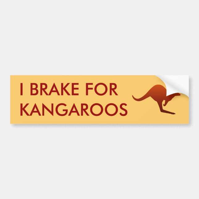 JE FREINS POUR KANGAROOS Bumper Sticker (Devant)