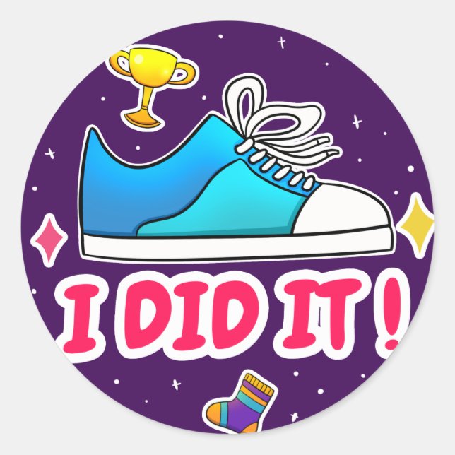 Je L'Ai Fait Sticker Violet Classic Rond (Devant)
