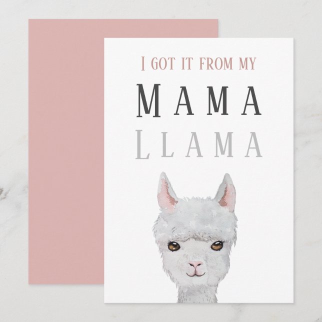 Je l'ai reçu de ma carte de la Fête des Mères Llam (Devant / Derrière)