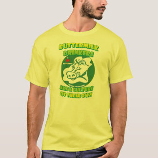 "Je le T-shirt des hommes aime babeurre", jaune