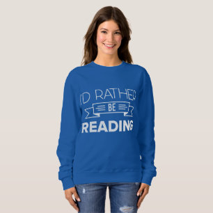 Je lirais plutôt - sweat - shirt à capuche bleu de