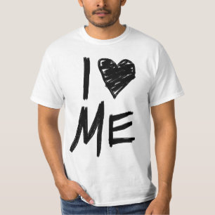 Je m'aime, griffonné le T-shirt de coeur
