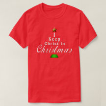 Je maintiens le Christ dans le T-shirt rouge de