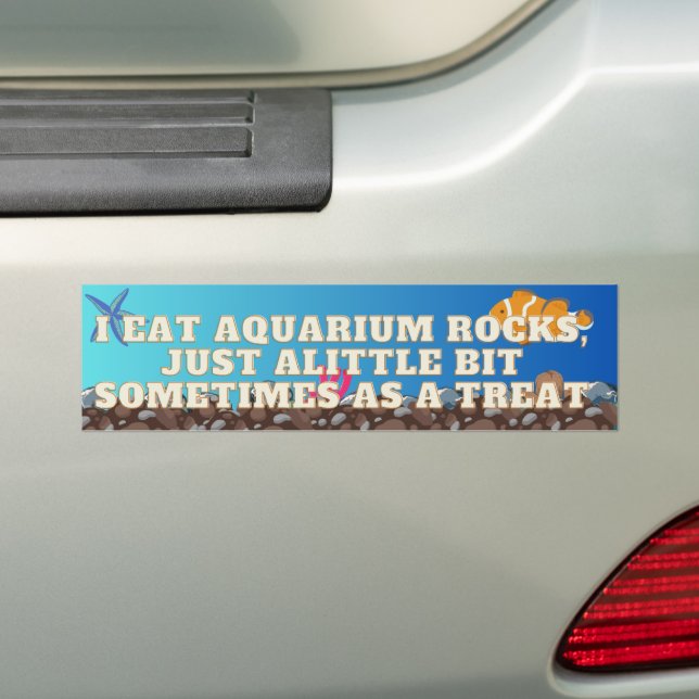 Je Mange Aquarium Rocks, autocollant de pare-chocs (En voiture)