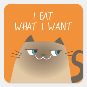 Je Mange Ce Que Je Veux Autocollant Chat Drôle Sia