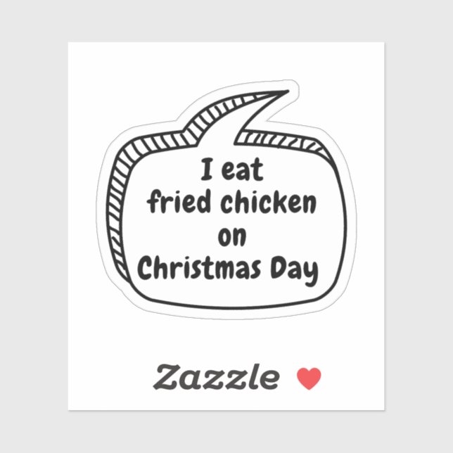 Je mange du poulet frit sur Sticker en Vinyl de No (Feuille)