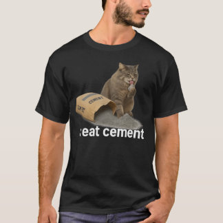 Je mange un T-Shirt drôle de mème de chat de cimen