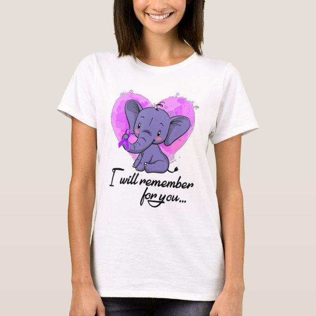 Je me souviendrai de toi - T-shirt Alzheimer (Devant)