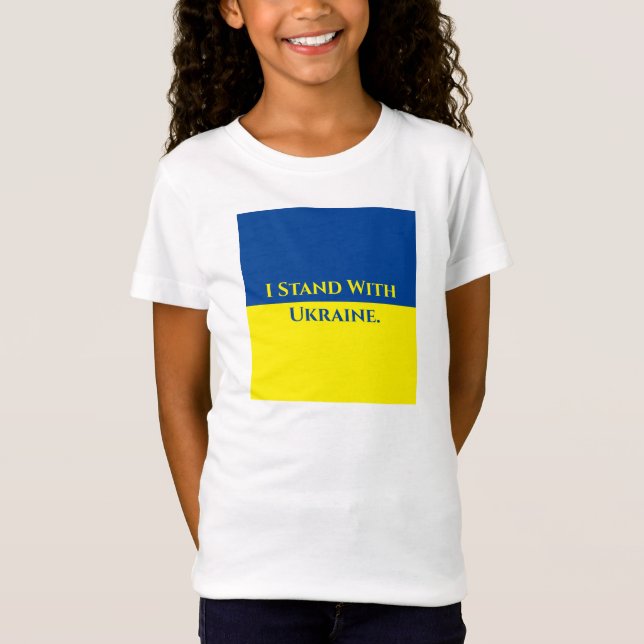 JE ME TIENS AVEC LE T-shirt Drapeau Rectangle UKRA (Devant)