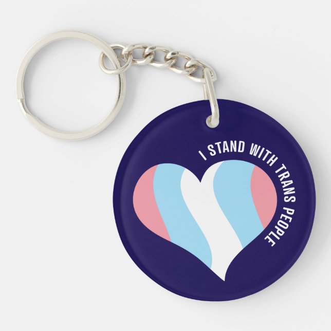 Je Me Trouve Avec Trans People Heart Keychain (Devant)
