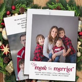 Je mehr das Merrier New Baby 2 Foto Feiertagskarte