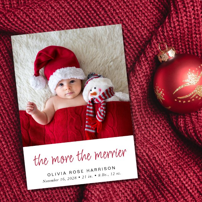 Je mehr die frohe Weihnachten 4 Foto Geburt Ankündigung (A fun & unique way to introduce family and friends to your growing family this holiday season)