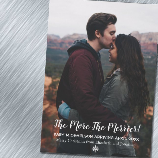 Je mehr die Merrier Pregnancy Holiday Magnet Card (Von Creator hochgeladen)