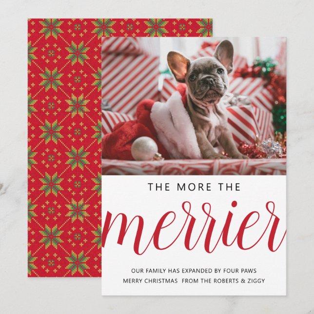 Je mehr Weihnachten ein neues Haustier/Hund rot is (Vorne/Hinten)