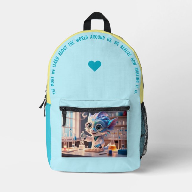 Je mehr wir lernen... bedruckter rucksack (Vorderseite)