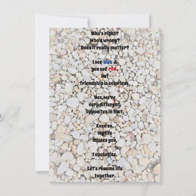 Je m'excuse de la carte de voeux plate (Devant)