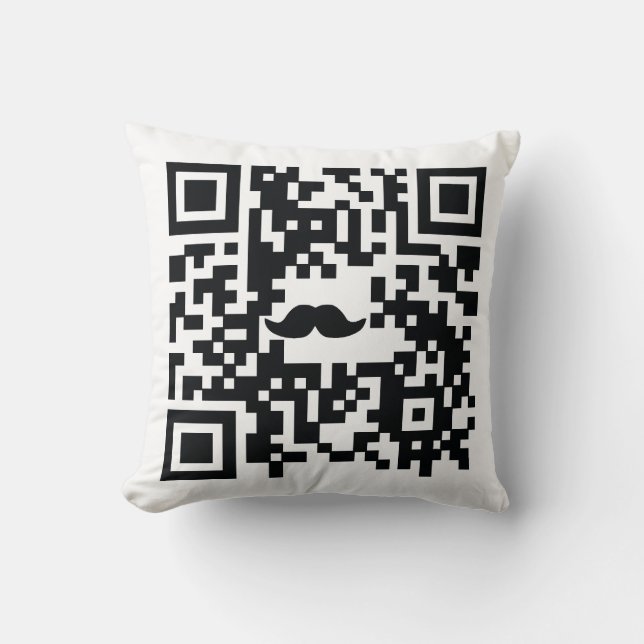 "Je moustache vous coussin de code de QR d'une (Recto)