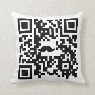 "Je moustache vous coussin de code de QR d'une