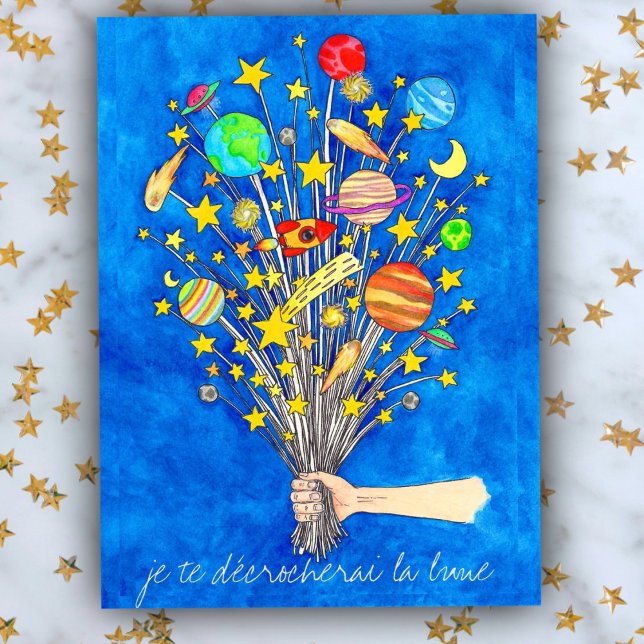 Je nach dem décrocherai la lune Postcard von Nicol Postkarte (Von Creator hochgeladen)