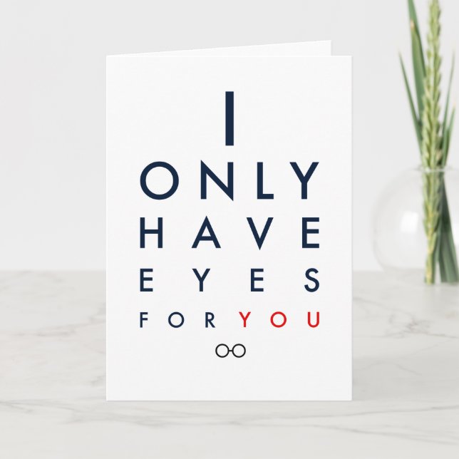 "Je n'ai que des yeux pour toi" Carte Saint Valent (Devant)