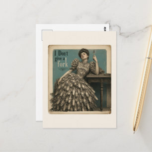 Je ne donne pas une fourchette carte postale vinta