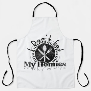 Je ne mange pas mes homies, tablier végan drôle