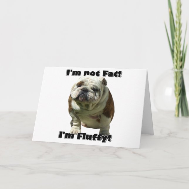 Je ne suis pas gros Bulldog carte de voeux (Devant)