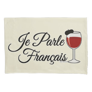 Je Parle Francais spreche ich Glasbarett des Kissenbezug