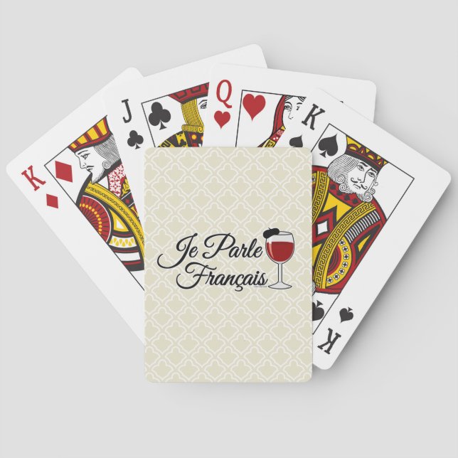Je Parle Francais spreche ich Glasbarett des Spielkarten (Rückseite)