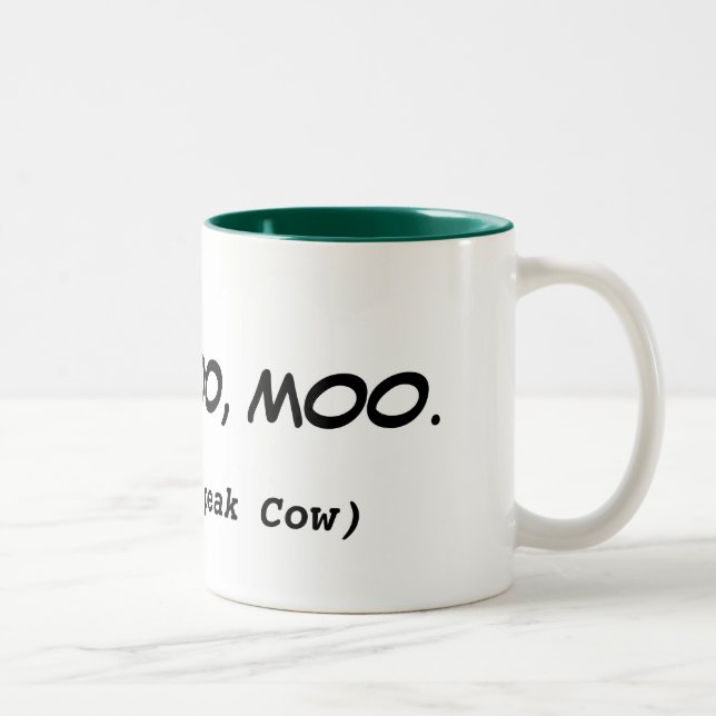 Je parle la tasse drôle de citation de vache (Droit)