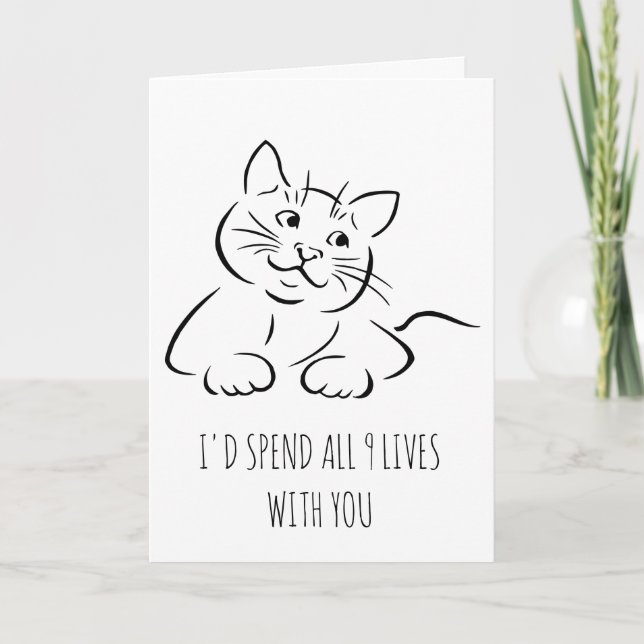 Je passerais les 9 vies avec toi, mignonne carte V (Devant)