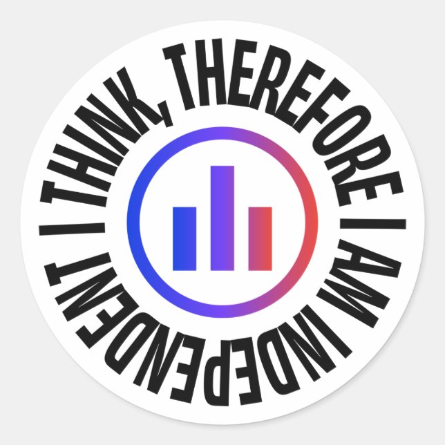 Je pense donc que je suis indépendant Sticker rond (Devant)