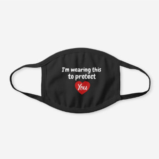 "Je Porte Ça Pour Toi" Masque Coeur Visage Noir
