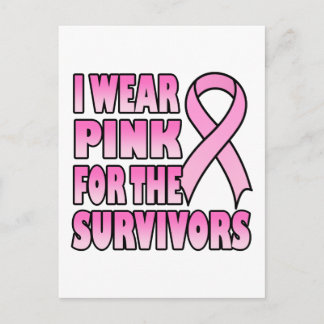 Je porte le rose pour la carte postale des surviva