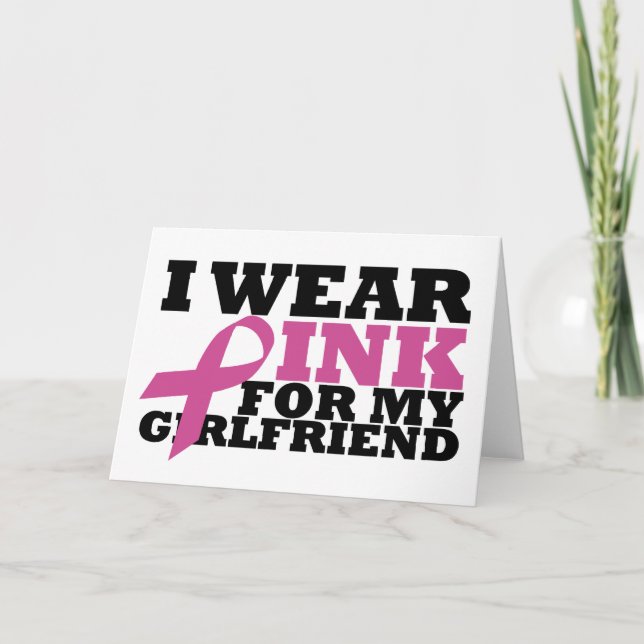 Je porte le rose pour ma carte de petite amie (Devant)