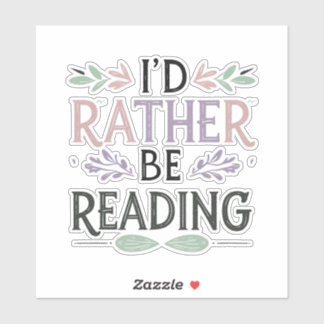 Je préfère lire - Gras Pastel Floral Sticker