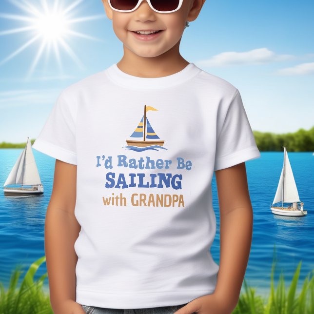 Je préférerais naviguer avec le T-shirt des petits (Sail into Adventure: Kids' Sailing T-Shirt with Custom Text ⚓👦)