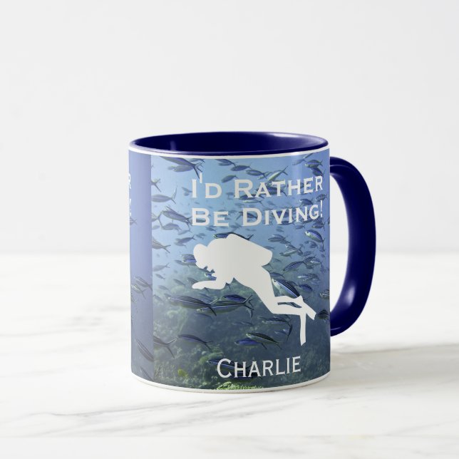 Je préférerais Plonger - Mug personnalisée (Devant droit)