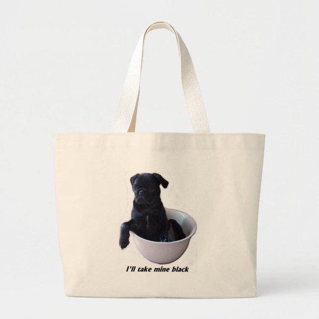 Je prendrai les miens noirs - sac noir de carlin (Devant)