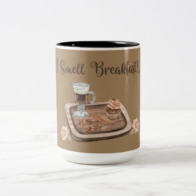 Je Sens Le Petit-Déjeuner Mug Au Café À Deux Tons (Centre)