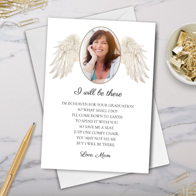 Je serai là Mémorial de maman pour la carte d'étud (i will be there card from deceased mom in heaven to graduate with please save a seat memorial poem)