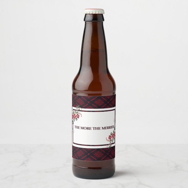 Je stärker das Merrier Red Kariert ist Bierflaschenetikett (Vorderseite)