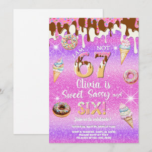 Je suis 6 pas 7 fille invitation d'anniversaire 6