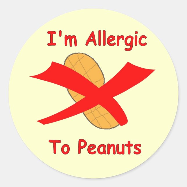 Je suis allergique aux Stickers d'arachides jaune (Devant)