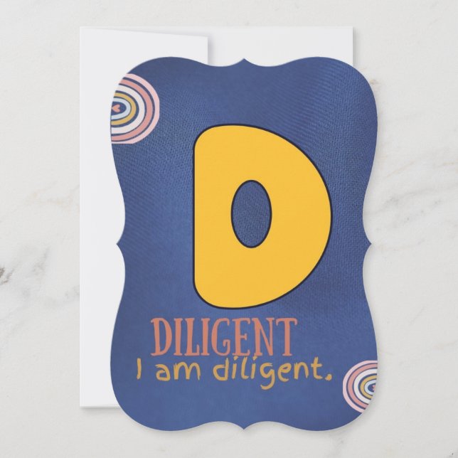 JE SUIS ALPHABET D CARTE D'AFFIRMATION POUR ENFANT (Devant)
