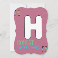 JE SUIS ALPHABET H CARTE D'AFFIRMATION POUR ENFANT