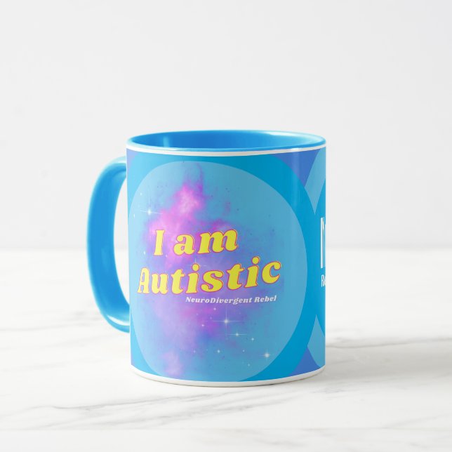 Je SUIS Autiste NeuroDivergent Rebel Coffee Mug (Devant gauche)