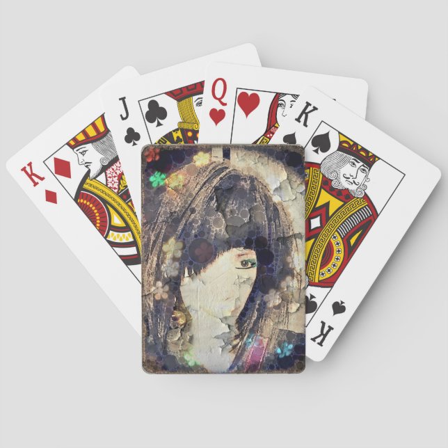 Je suis avec les cartes de jeu florales de (dos)